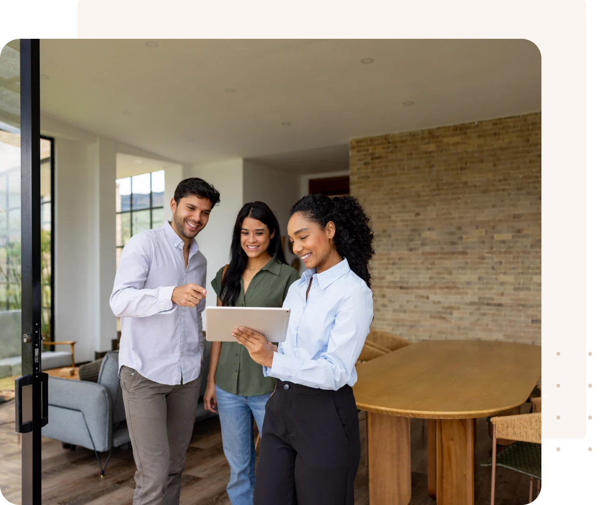 Group collaborating in modern workspace